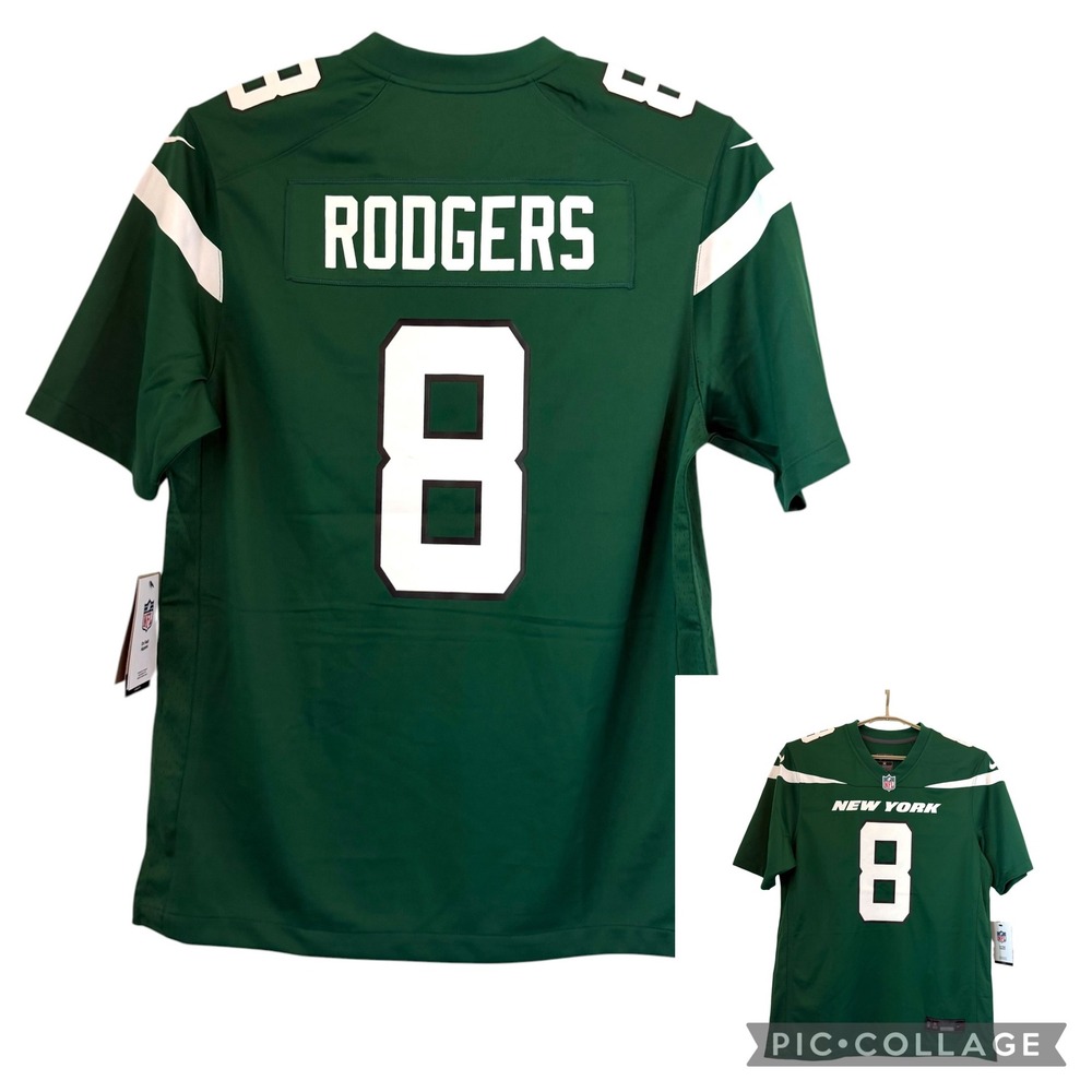 Nike New York Jets Aaron Rodgers 8 Jersey Medium Green NFL 67NM-NJGH NWT READ